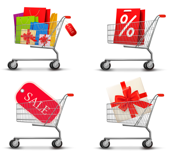 600x557 Sale Elements With Shopping Trolley Vector Free Download