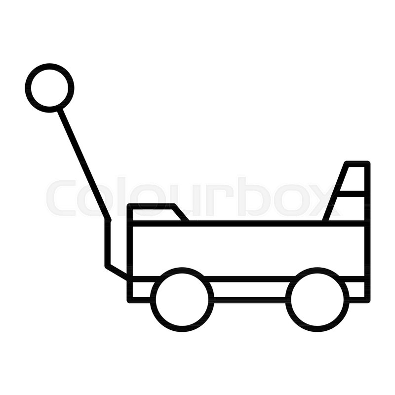 800x800 Toy Cart Thin Line Icon Hand Trolley Stock Vector Colourbox