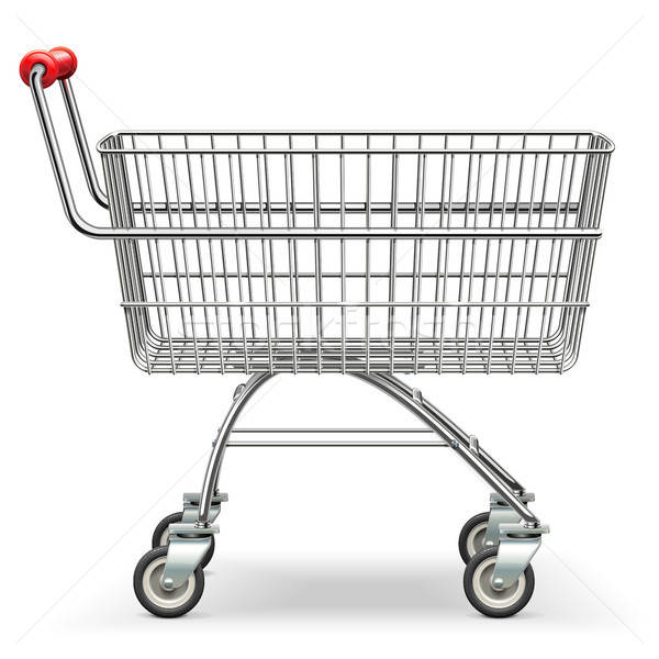 600x600 Vector Empty Supermarket Trolley Vector Illustration Dashadima