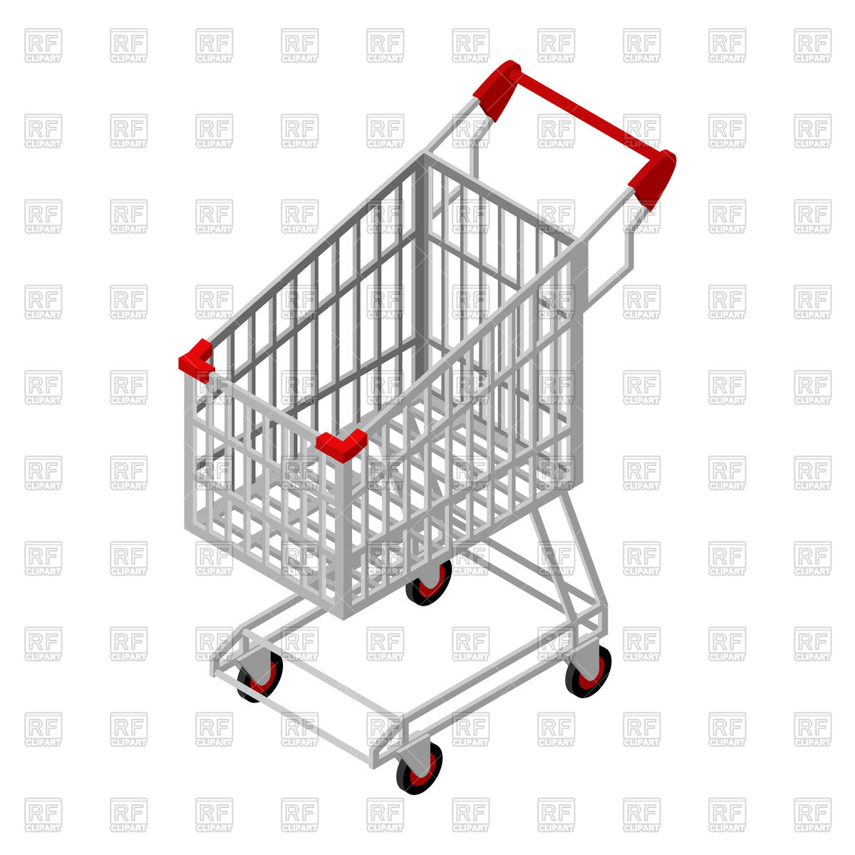 1200x1200 Empty Shopping Cart, Supermarket Trolley Vector Image Of Objects