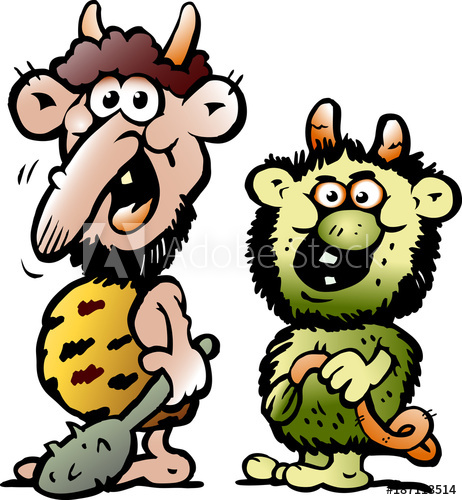 462x500 Cartoon Vector Illustration Of Two Funny Goblins Or Trolls