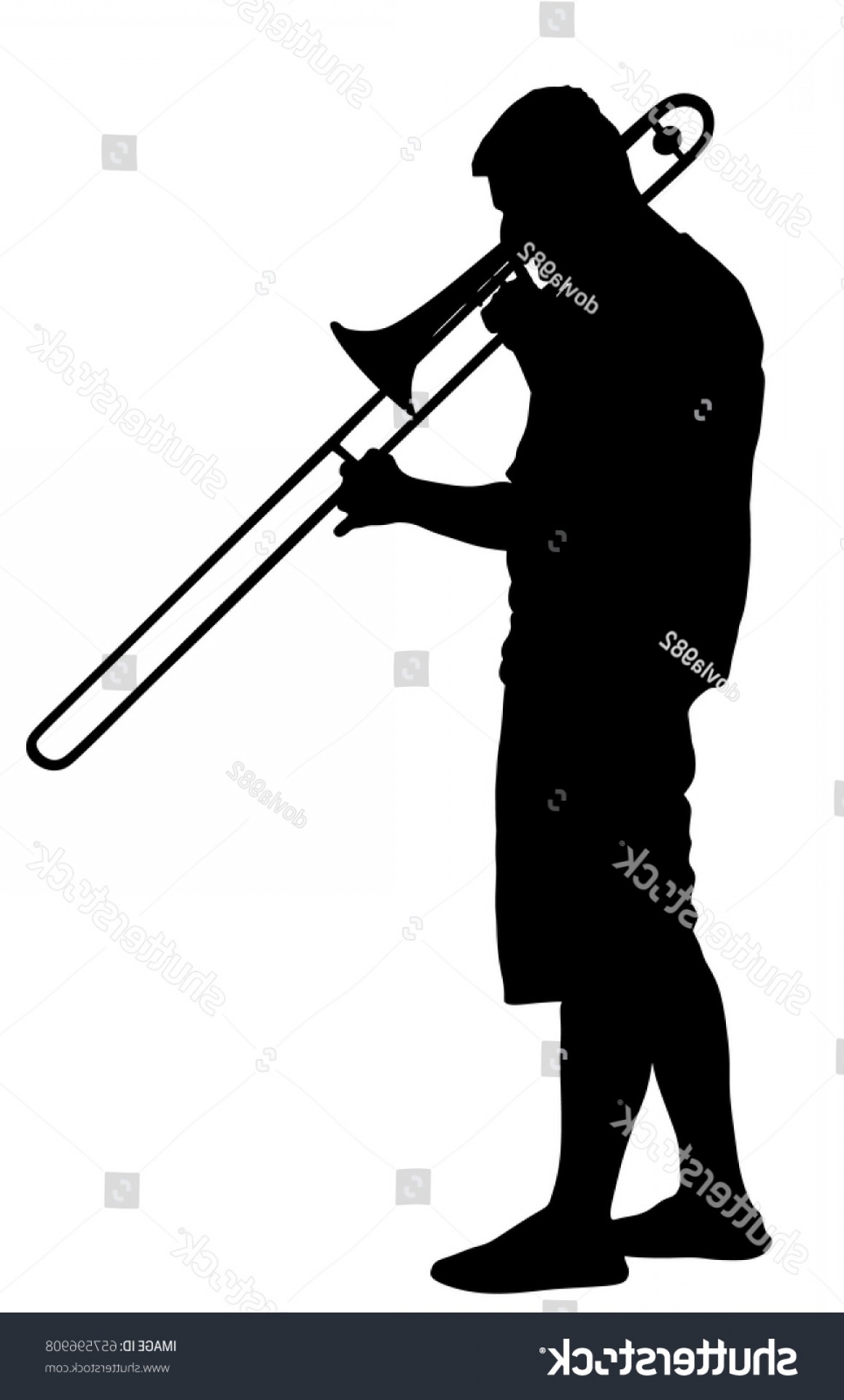 1158x1920 Trombone Player Vector Silhouette Illustration Music Hoodamathrun