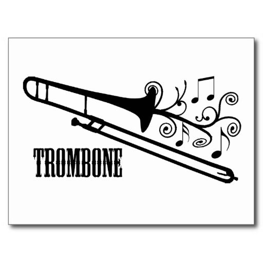 512x512 Trombone Vector Design Postcard Musical Cards