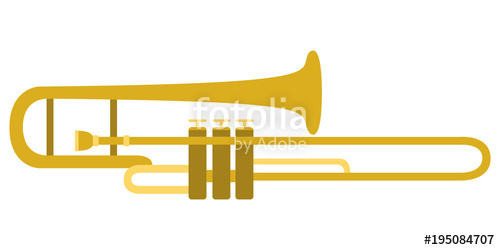 500x250 Isolated Trombone Icon Musical Instrument Stock Image