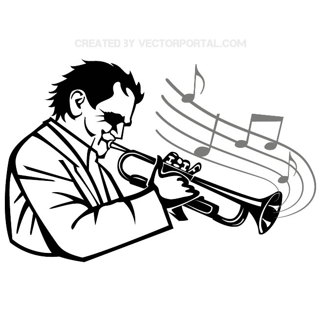 Hombre Tocando Trompeta Imagen Vectorial 660x660 Hombre Tocando Trompeta Imagen Vectorial