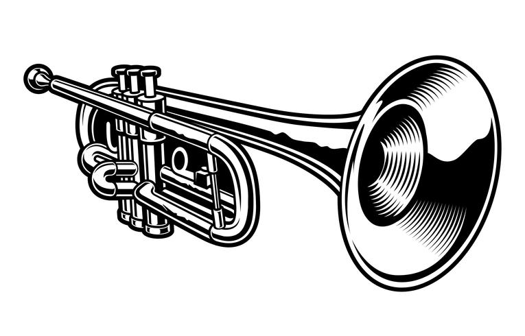 De Vector De Trompeta Blanco Y Negro 765x490 De Vector De Trompeta Blanco Y Negro