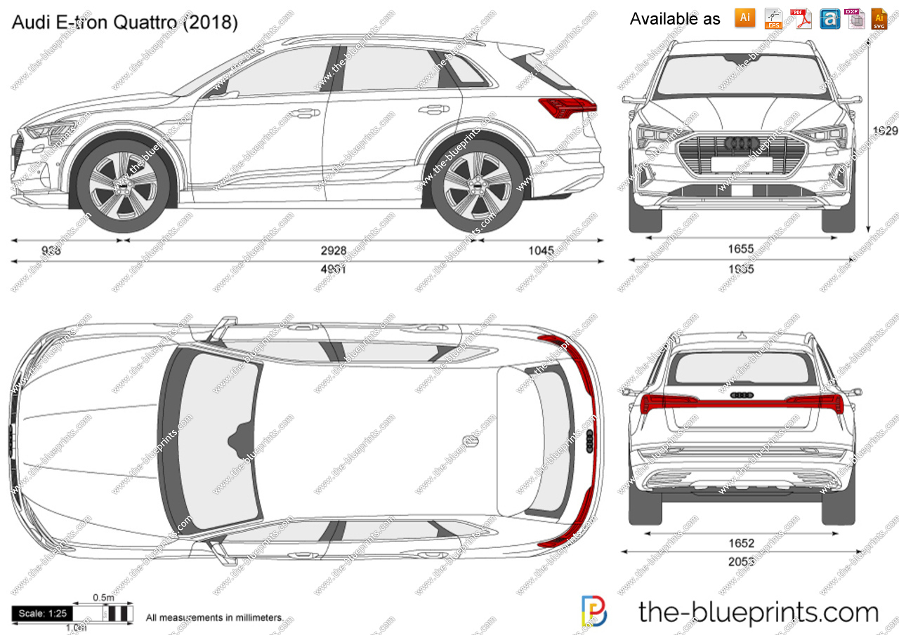 1280x905 Audi E Tron Quattro Vector Drawing