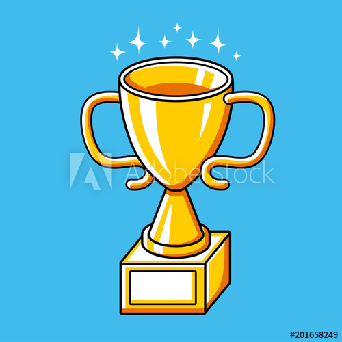 500x500 Golden Trophy Cup Vector Champion Symbol