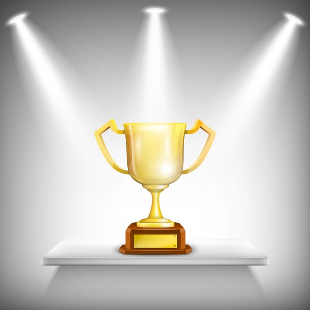 626x626 Shelf With Golden Trophy Cup Vector Premium Download