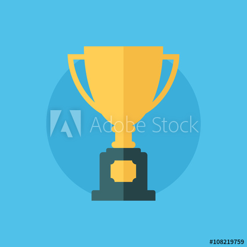 500x500 Trophy Cup Flat Icon Winner Cup Vector Illustration