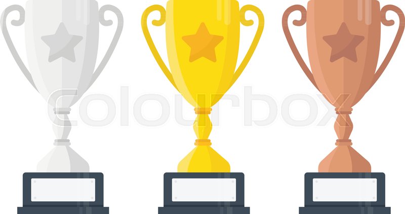 800x423 Gold, Silver And Bronze Trophy Cup Stock Vector Colourbox