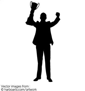 335x355 Download Winner With Trophy Silhouette