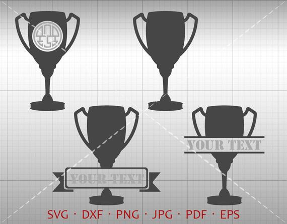 570x445 Trophy Trophy Monogram Frame Champion Clipart Vector Etsy