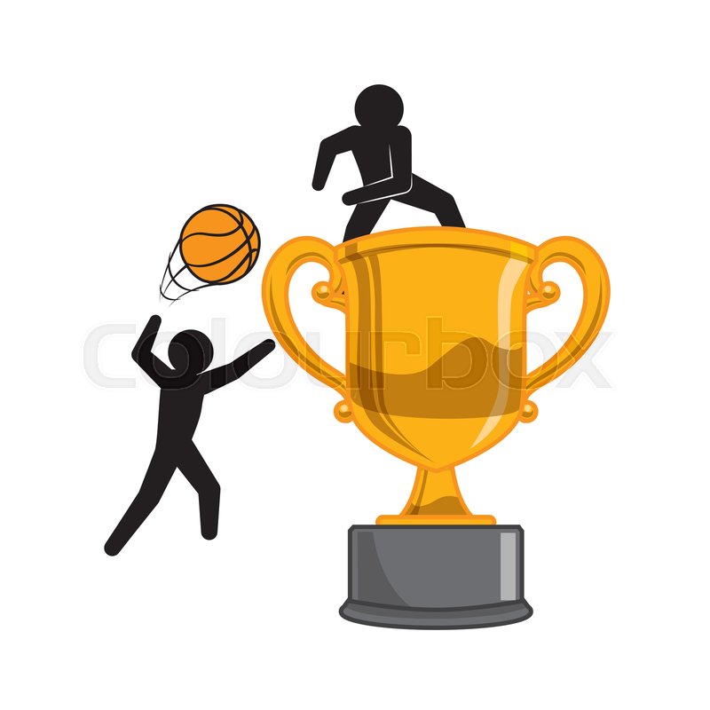 800x800 Trophy Cup With Basketball Player Stock Vector Colourbox