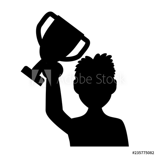 500x500 Human Figure With Trophy Silhouette