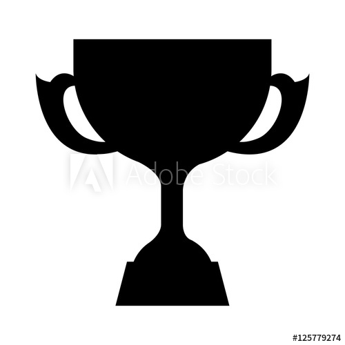 500x500 Silhouette Of Trophy Winner Award Icon Over White Background