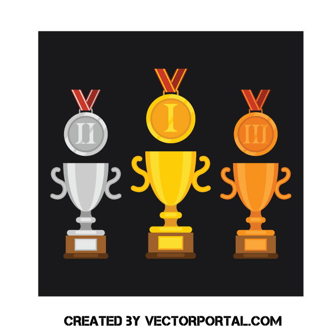 660x660 Set Of Medals And Trophies Vector Illustration