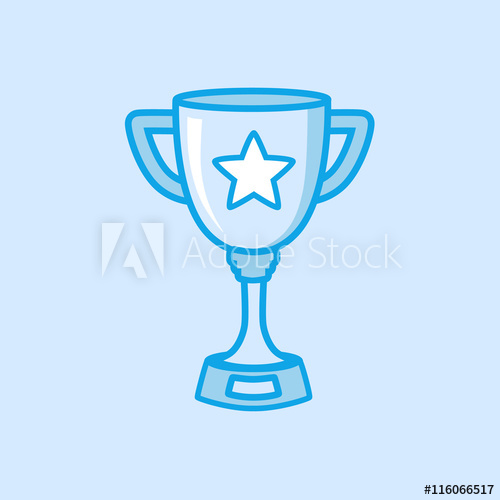 Trophy Vector Icon Simple Blue 500x500 Trophy Vector Icon Simple Blue