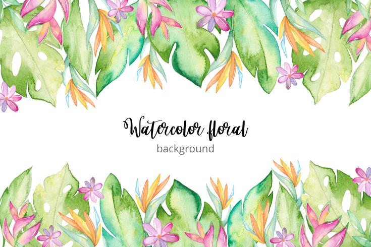 Watercolor Tropical Background 735x490 Watercolor Tropical Background