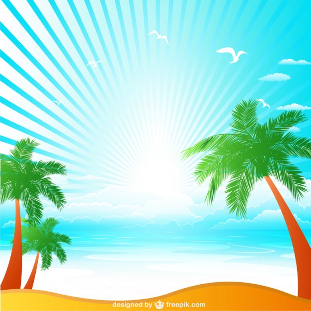 626x626 Sunrise In A Tropical Beach Vector Free Download