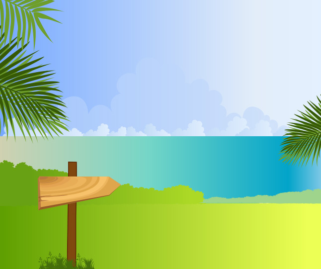 646x541 Tropical Beach Landscape Vector Vector Art Graphics