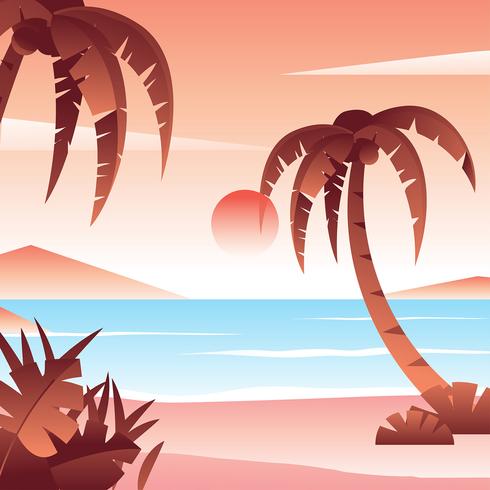 490x490 Tropical Beach Vector