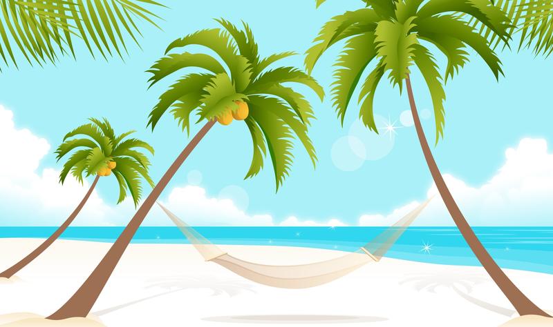 800x474 Tropical Beach Vector Wallpaper