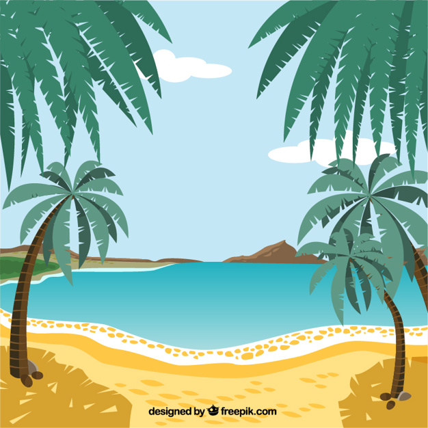 626x626 Tropical Beach Vector Premium Download
