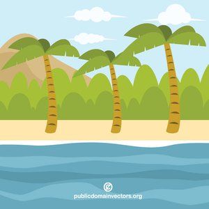 300x300 Tropical Beach Vector Clip Art Nature Vector Images In Public