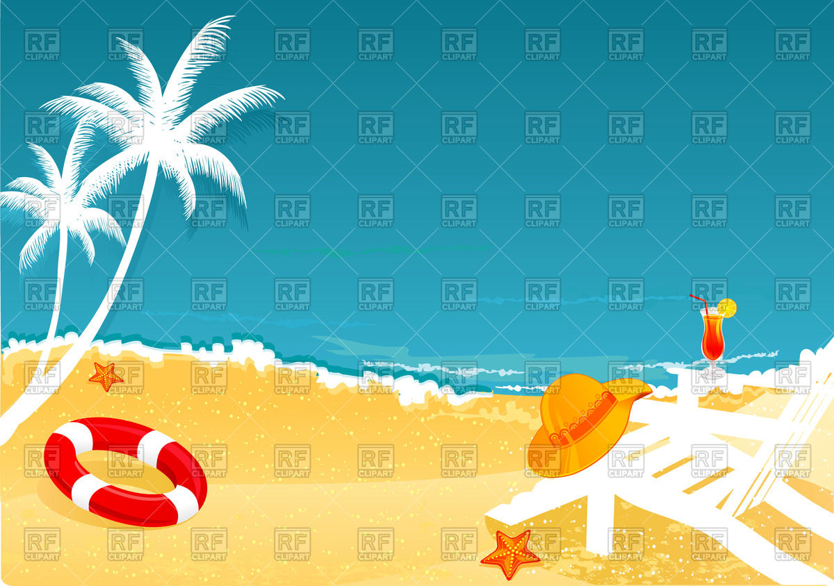 1200x844 Tropical Beach With Palm Trees Vector Image Of Backgrounds