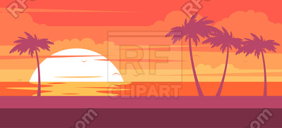 400x182 Tropical Beach With Palm Trees And Sea