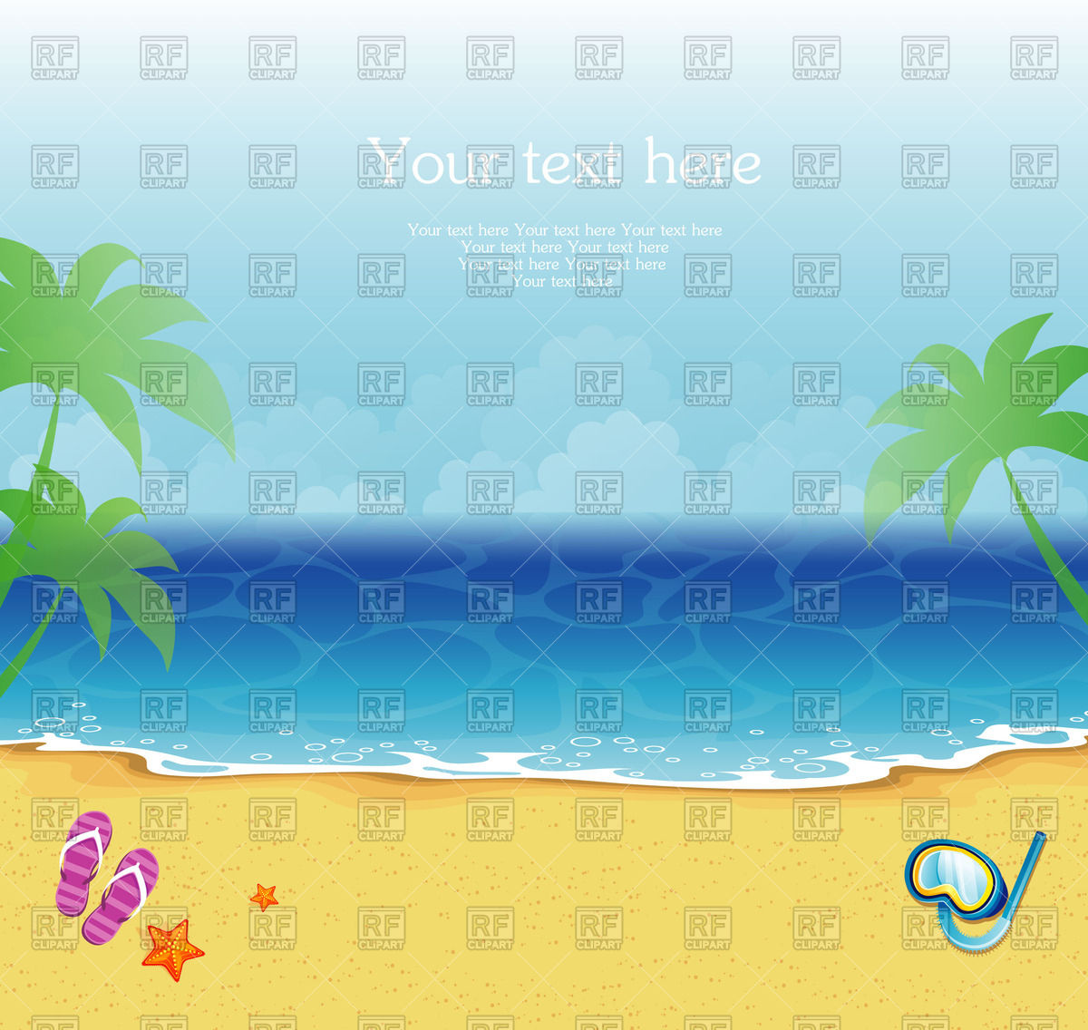 1200x1136 Frame With Sea And Tropical Beach Vector Image Of Backgrounds