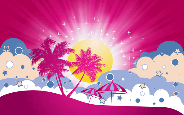600x376 Free Free Vector Tropical Beach Poster Template Files, Vectors