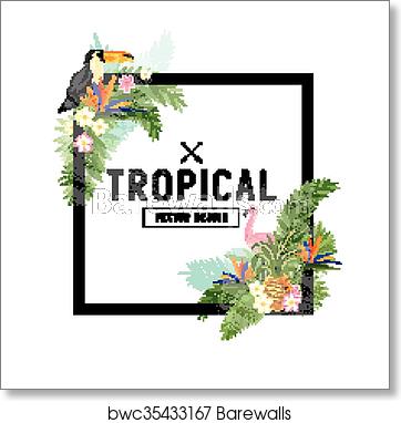 362x382 Tropical Border Vector, Art Print Barewalls Posters Prints