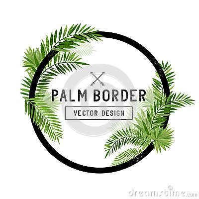 400x400 Tropical Palm Leaf Border Vector Lightsome In Leaves