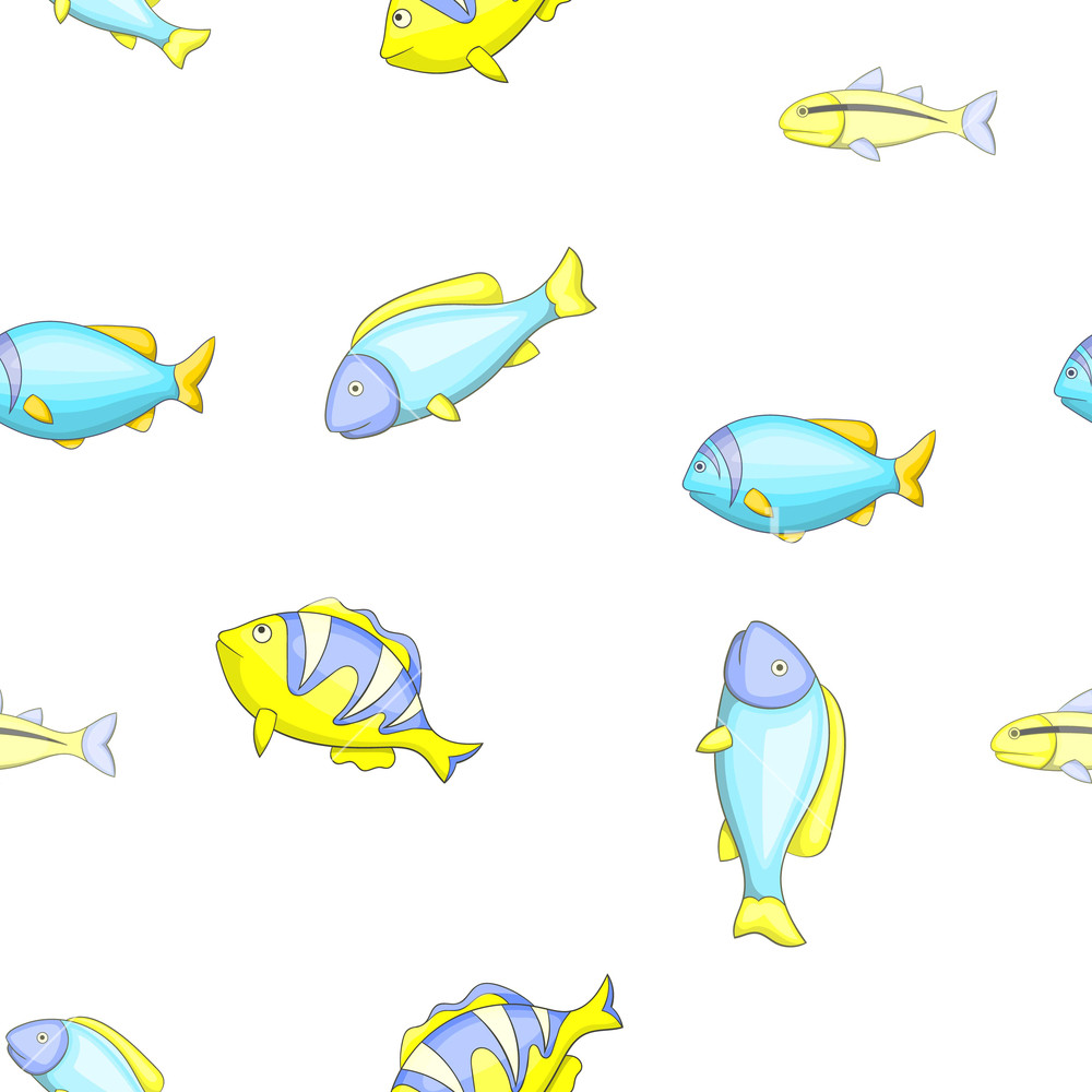 1000x1000 Tropical Fish Pattern Cartoon Illustration Of Tropical Fish
