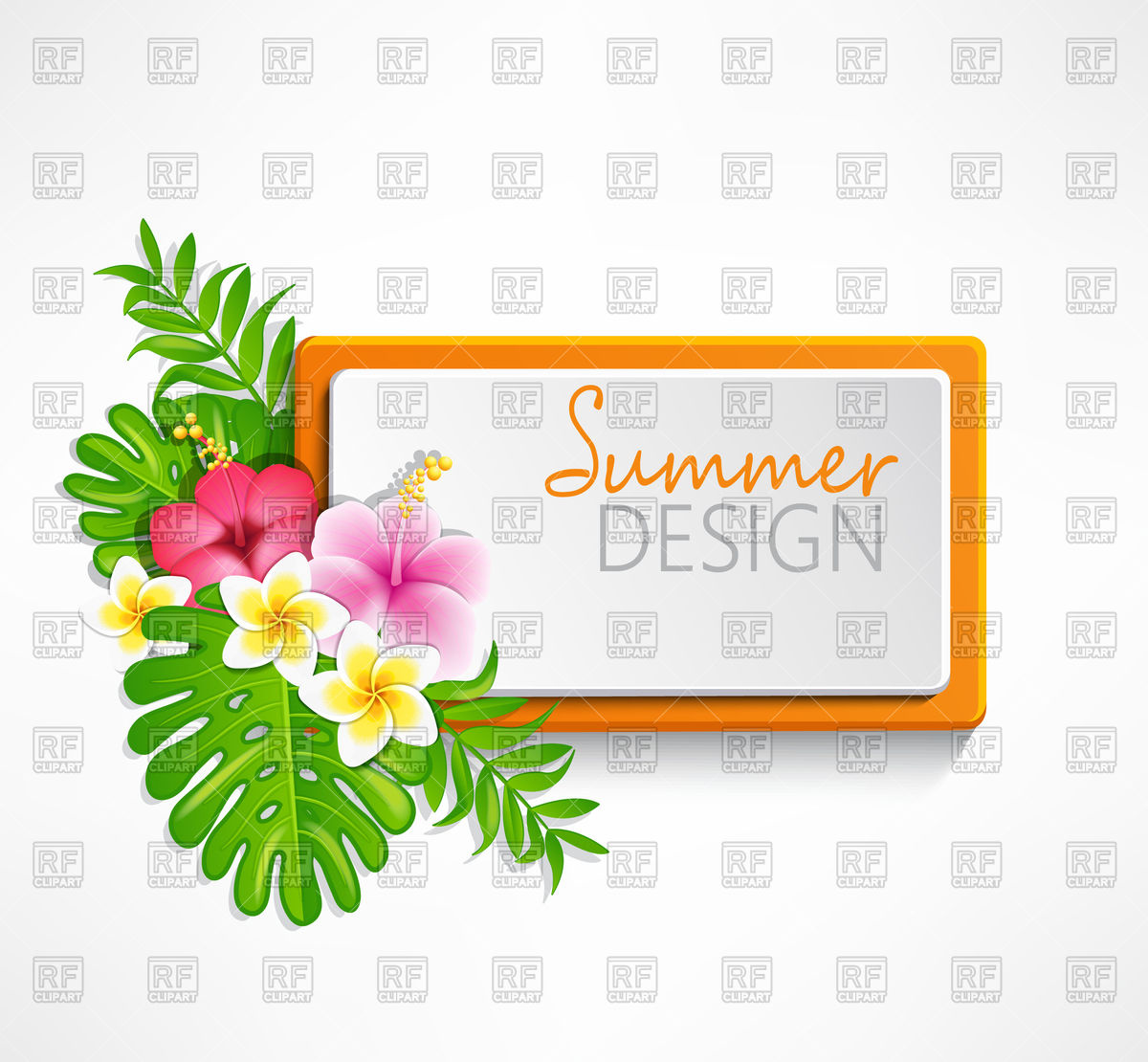 Summer Frame With Tropical Flowers Vector Image Of Borders 1200x1110 Summer Frame With Tropical Flowers Vector Image Of Borders