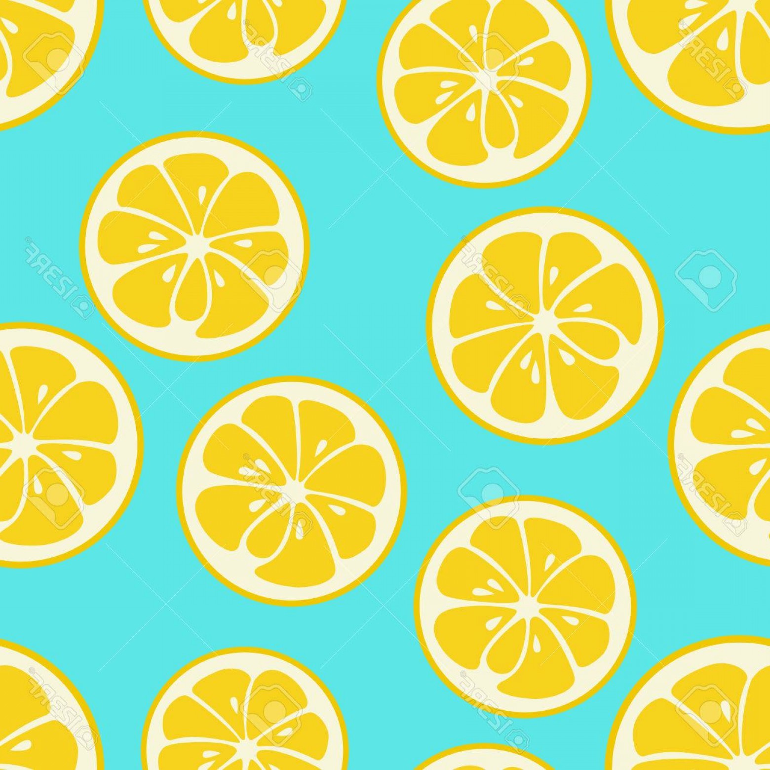 1560x1560 Photostock Vector Cute Seamless Pattern With Yellow Lemon Slices