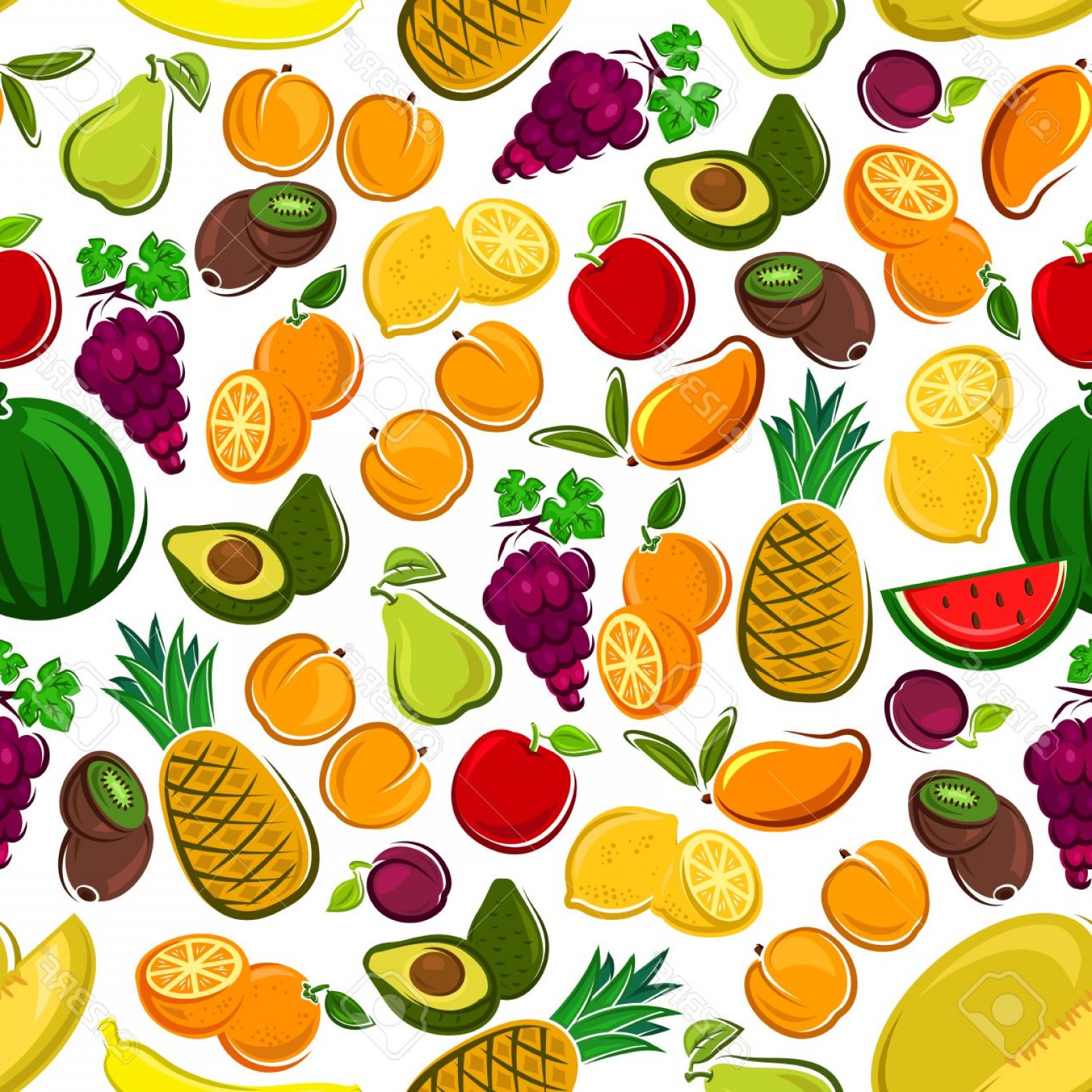 1560x1560 Photostock Vector Fruits Seamless Background Wallpaper With Vector