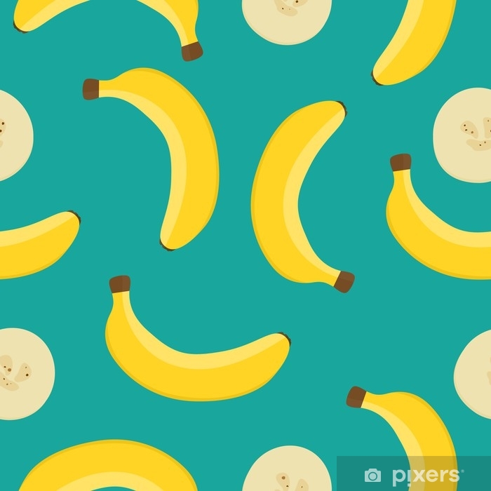 700x700 Seamless Vector Pattern With Yellow Bananas On A Blue Background