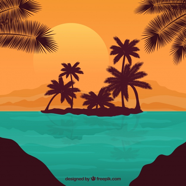 626x626 Tropical Island Background Vector Free Download