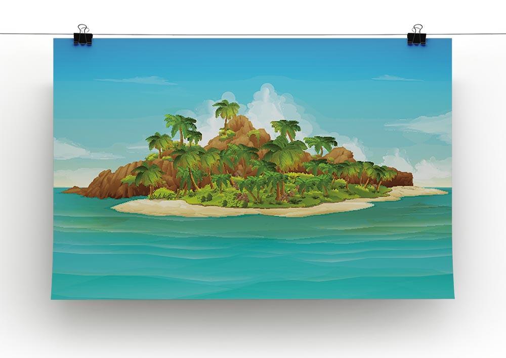 1000x707 Tropical Island Vector Canvas Print Or Poster Canvas Art Rocks
