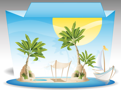 496x368 Tropical Island Vector Free Vector Download