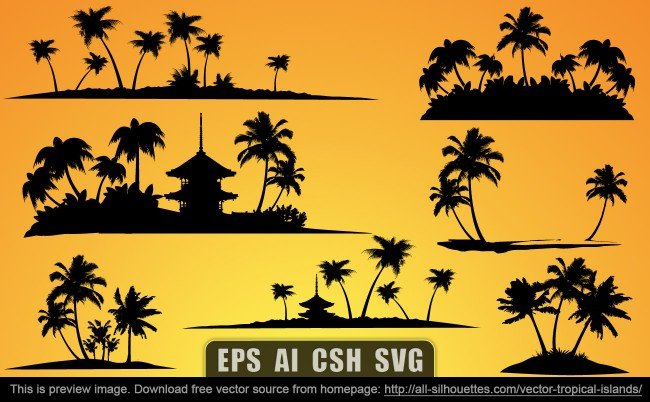 650x402 Free Vector Tropical Islands Files, Vectors Graphics