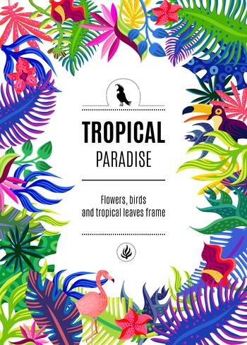 350x490 Tropical Paradise Frame Background Poster