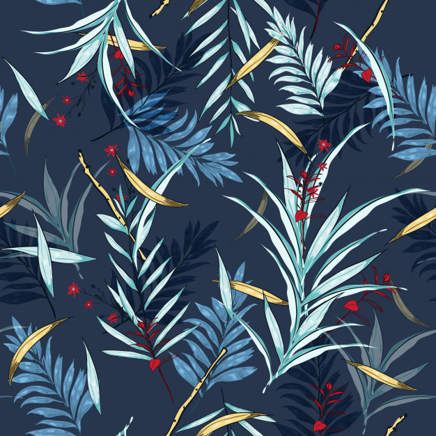 626x626 Dark Night Hawaii Print Vector Seamless Tropical Pattern Vector