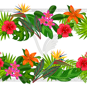 300x300 Seamless Horizontal Borders With Tropical Plants