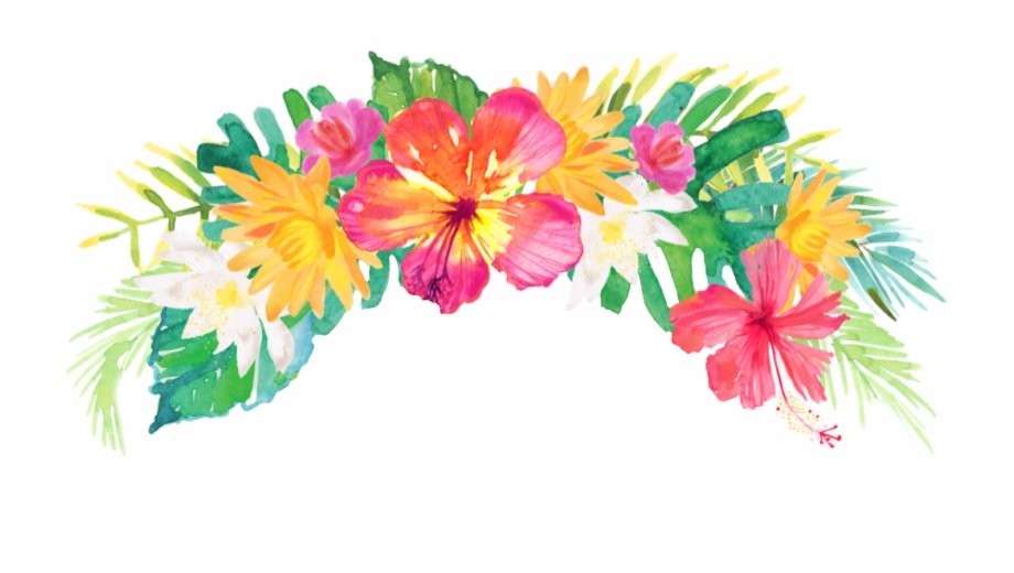 920x520 Vector Free Summer Palm Flowers Flowercrown Headband