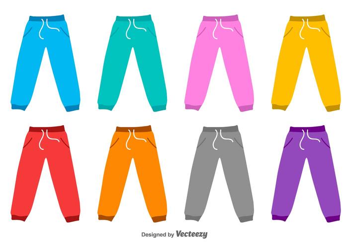 700x490 Sweat Pants Flat Vector Silhouettes