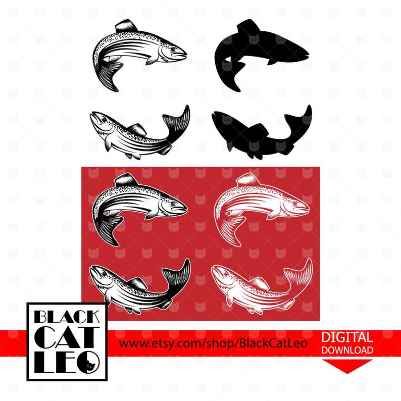 Trout Vector Clip Art Silhouette Fish Fish Etsy 794x794 Trout Vector Clip Art Silhouette Fish Fish Etsy